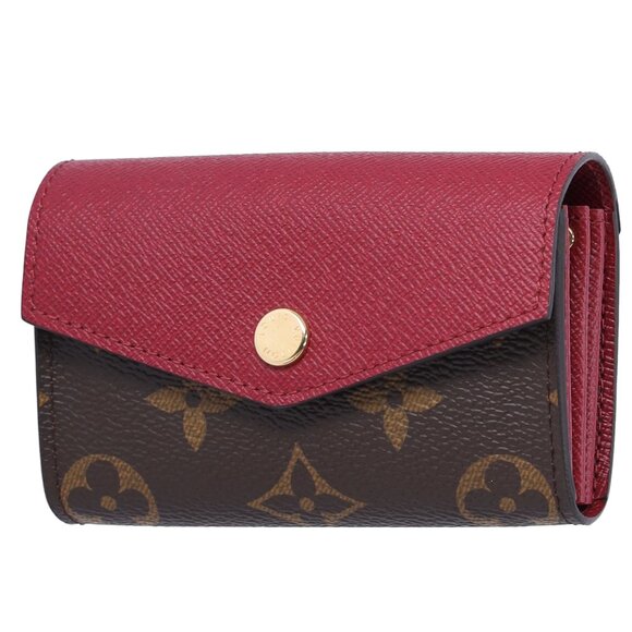 Louis Vuitton Sarah Multicartes Card Wallet Brown Monogram Fuchsia Pink - Picture 1 of 4